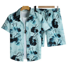Cargar imagen en el visor de la galería, Wholesale Summer Men's Casual Beach Shirt Pant Set Hawaii Loose Digital Printed Breathable 100% Polyester Knitted Fabric for
