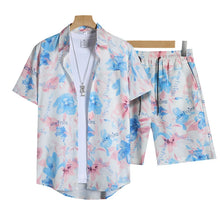 Cargar imagen en el visor de la galería, Wholesale Summer Men's Casual Beach Shirt Pant Set Hawaii Loose Digital Printed Breathable 100% Polyester Knitted Fabric for
