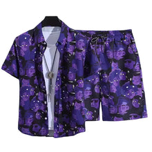 Cargar imagen en el visor de la galería, Wholesale Summer Men's Casual Beach Shirt Pant Set Hawaii Loose Digital Printed Breathable 100% Polyester Knitted Fabric for
