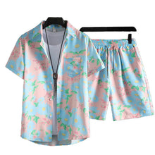 Cargar imagen en el visor de la galería, Wholesale Summer Men's Casual Beach Shirt Pant Set Hawaii Loose Digital Printed Breathable 100% Polyester Knitted Fabric for
