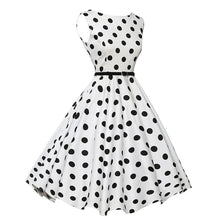 Cargar imagen en el visor de la galería, Black White Polka Dot Rockabilly Retro Feminino Vestidos  Prom 50s 60s Housewife Vintage Dress Summer
