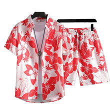 Cargar imagen en el visor de la galería, Wholesale Summer Men's Casual Beach Shirt Pant Set Hawaii Loose Digital Printed Breathable 100% Polyester Knitted Fabric for

