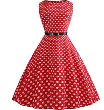 Cargar imagen en el visor de la galería, Black White Polka Dot Rockabilly Retro Feminino Vestidos  Prom 50s 60s Housewife Vintage Dress Summer
