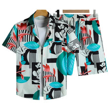 Cargar imagen en el visor de la galería, Wholesale Summer Men's Casual Beach Shirt Pant Set Hawaii Loose Digital Printed Breathable 100% Polyester Knitted Fabric for
