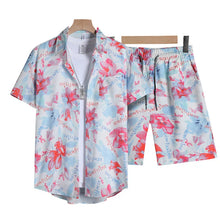 Cargar imagen en el visor de la galería, Wholesale Summer Men's Casual Beach Shirt Pant Set Hawaii Loose Digital Printed Breathable 100% Polyester Knitted Fabric for
