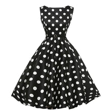 Cargar imagen en el visor de la galería, Black White Polka Dot Rockabilly Retro Feminino Vestidos  Prom 50s 60s Housewife Vintage Dress Summer
