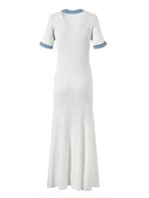 Cargar imagen en el visor de la galería, Wholesale Clothing Summer Women's New Fashion Round-neck Single-breasted Knitted Short-sleeve Dress
