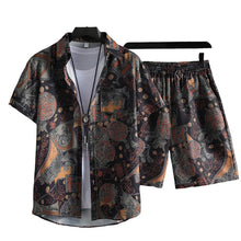 Cargar imagen en el visor de la galería, Wholesale Summer Men's Casual Beach Shirt Pant Set Hawaii Loose Digital Printed Breathable 100% Polyester Knitted Fabric for
