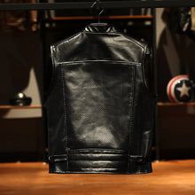 Cargar imagen en el visor de la galería, Summer Plus Size Derma Mesh Real Leather Waistcoat Male Outer Wear Casual Cowhide Motorcycle Sleeveless Jacket Vests
