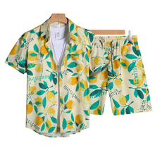 Cargar imagen en el visor de la galería, Wholesale Summer Men's Casual Beach Shirt Pant Set Hawaii Loose Digital Printed Breathable 100% Polyester Knitted Fabric for
