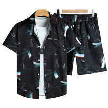 Cargar imagen en el visor de la galería, Wholesale Summer Men's Casual Beach Shirt Pant Set Hawaii Loose Digital Printed Breathable 100% Polyester Knitted Fabric for
