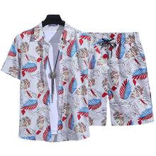 Cargar imagen en el visor de la galería, Wholesale Summer Men's Casual Beach Shirt Pant Set Hawaii Loose Digital Printed Breathable 100% Polyester Knitted Fabric for
