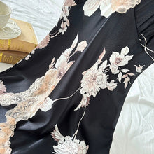 Cargar imagen en el visor de la galería, Summer Women's Satin Print Lace Pajamas Dress Sexy Backless Sleeveless Short Sleep Skirt Breathable Quick Dry Soft Loungewear
