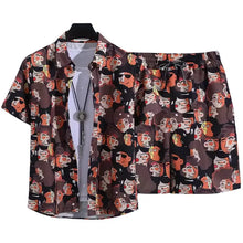 Cargar imagen en el visor de la galería, Wholesale Summer Men's Casual Beach Shirt Pant Set Hawaii Loose Digital Printed Breathable 100% Polyester Knitted Fabric for
