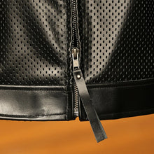 Cargar imagen en el visor de la galería, Summer Plus Size Derma Mesh Real Leather Waistcoat Male Outer Wear Casual Cowhide Motorcycle Sleeveless Jacket Vests

