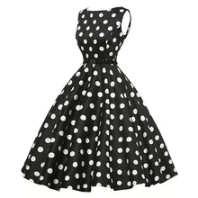 Cargar imagen en el visor de la galería, Black White Polka Dot Rockabilly Retro Feminino Vestidos  Prom 50s 60s Housewife Vintage Dress Summer
