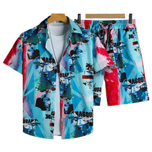 Cargar imagen en el visor de la galería, Wholesale Summer Men's Casual Beach Shirt Pant Set Hawaii Loose Digital Printed Breathable 100% Polyester Knitted Fabric for
