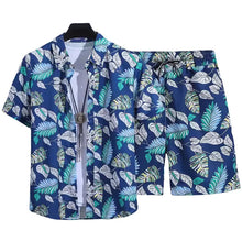 Cargar imagen en el visor de la galería, Wholesale Summer Men's Casual Beach Shirt Pant Set Hawaii Loose Digital Printed Breathable 100% Polyester Knitted Fabric for
