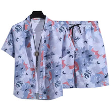 Cargar imagen en el visor de la galería, Wholesale Summer Men's Casual Beach Shirt Pant Set Hawaii Loose Digital Printed Breathable 100% Polyester Knitted Fabric for
