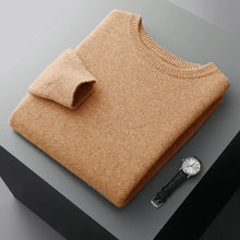 Cargar imagen en el visor de la galería, Men's Wool Sweater Autumn And Winter New Round Neck Loose Solid Color Winter Thickening Bottoming Shirt
