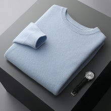 Cargar imagen en el visor de la galería, Men's Wool Sweater Autumn And Winter New Round Neck Loose Solid Color Winter Thickening Bottoming Shirt
