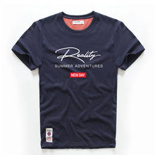 Cargar imagen en el visor de la galería, Camiseta Básica de Algodón para Hombre | Blanca y Azul
