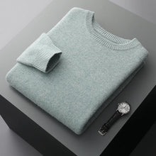 Cargar imagen en el visor de la galería, Men's Wool Sweater Autumn And Winter New Round Neck Loose Solid Color Winter Thickening Bottoming Shirt
