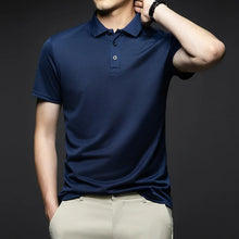 Cargar imagen en el visor de la galería, Men's Fashion Solid Short Sleeved Polo Shirt Summer Breathable Comfortable Top
