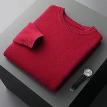 Cargar imagen en el visor de la galería, Men's Wool Sweater Autumn And Winter New Round Neck Loose Solid Color Winter Thickening Bottoming Shirt
