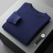 Cargar imagen en el visor de la galería, Men's Wool Sweater Autumn And Winter New Round Neck Loose Solid Color Winter Thickening Bottoming Shirt
