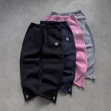 Cargar imagen en el visor de la galería, Autumn Drawstring Zipper Sweatpants Solid Color Casual High Street Hip-Hop Rap Street Y2K Style High Waist Trousers
