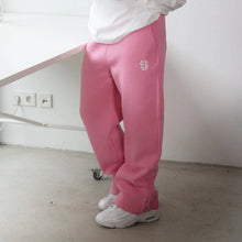 Cargar imagen en el visor de la galería, Autumn Drawstring Zipper Sweatpants Solid Color Casual High Street Hip-Hop Rap Street Y2K Style High Waist Trousers
