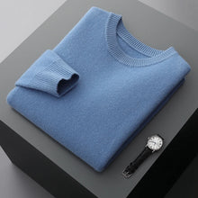 Cargar imagen en el visor de la galería, Men's Wool Sweater Autumn And Winter New Round Neck Loose Solid Color Winter Thickening Bottoming Shirt
