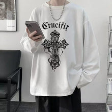 Cargar imagen en el visor de la galería, Camiseta Manga Larga Hip-Hop Cruz de Espinas | Estilo Y2K
