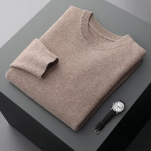 Cargar imagen en el visor de la galería, Men's Wool Sweater Autumn And Winter New Round Neck Loose Solid Color Winter Thickening Bottoming Shirt
