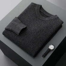 Cargar imagen en el visor de la galería, Men's Wool Sweater Autumn And Winter New Round Neck Loose Solid Color Winter Thickening Bottoming Shirt
