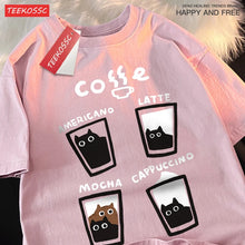 Cargar imagen en el visor de la galería, Camiseta Gato Retro Americano Unisex | Pareja Harajuku Y2K Verano
