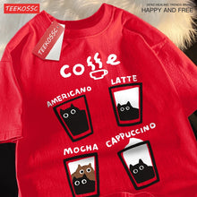 Cargar imagen en el visor de la galería, Camiseta Gato Retro Americano Unisex | Pareja Harajuku Y2K Verano
