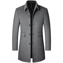 Cargar imagen en el visor de la galería, BROWON Brand Winter Coat Men 2026 Autumn Solid Turn-Down Collar Wool Long Jacket for Men New Business Casual Keep Warm Outerwear
