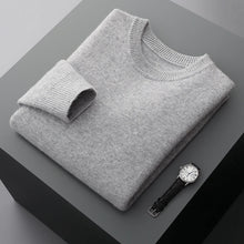 Cargar imagen en el visor de la galería, Men's Wool Sweater Autumn And Winter New Round Neck Loose Solid Color Winter Thickening Bottoming Shirt
