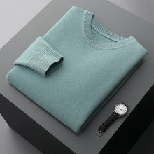 Cargar imagen en el visor de la galería, Men's Wool Sweater Autumn And Winter New Round Neck Loose Solid Color Winter Thickening Bottoming Shirt
