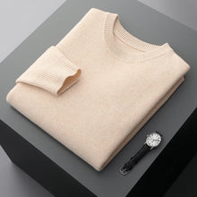 Cargar imagen en el visor de la galería, Men's Wool Sweater Autumn And Winter New Round Neck Loose Solid Color Winter Thickening Bottoming Shirt
