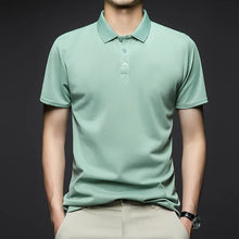 Cargar imagen en el visor de la galería, Men's Fashion Solid Short Sleeved Polo Shirt Summer Breathable Comfortable Top
