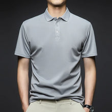 Cargar imagen en el visor de la galería, Men's Fashion Solid Short Sleeved Polo Shirt Summer Breathable Comfortable Top
