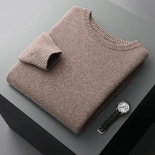Cargar imagen en el visor de la galería, Men's Wool Sweater Autumn And Winter New Round Neck Loose Solid Color Winter Thickening Bottoming Shirt
