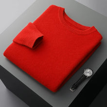 Cargar imagen en el visor de la galería, Men's Wool Sweater Autumn And Winter New Round Neck Loose Solid Color Winter Thickening Bottoming Shirt
